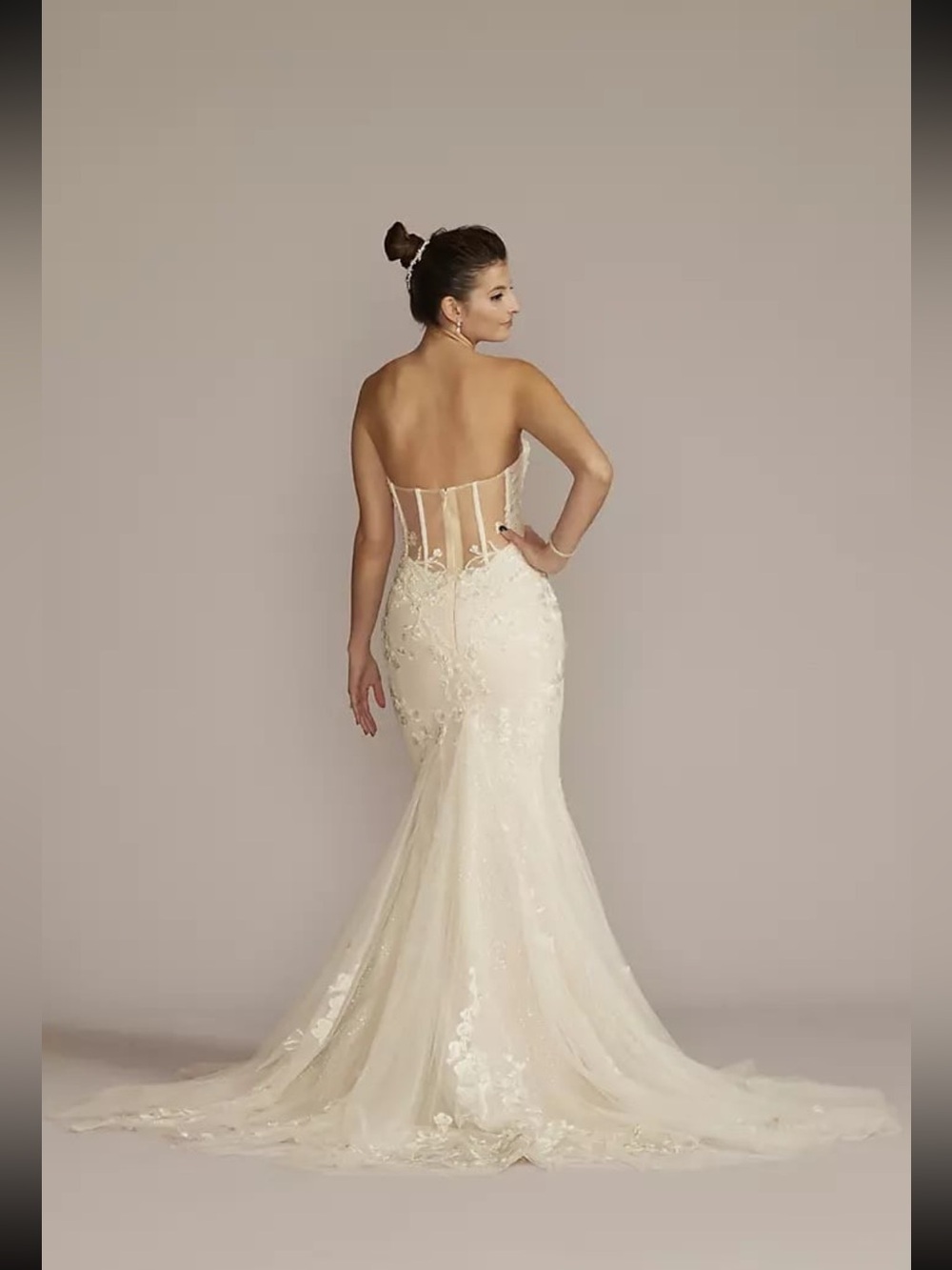 Galina Signature SWG920 Strapless Mermaid Wedding Gown in Ivystone & Garter
